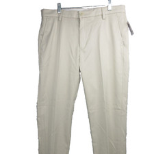 Amazon Essentials Men's Pants Casual Slim Fit Tan Beige Polyester 34x30 NWT