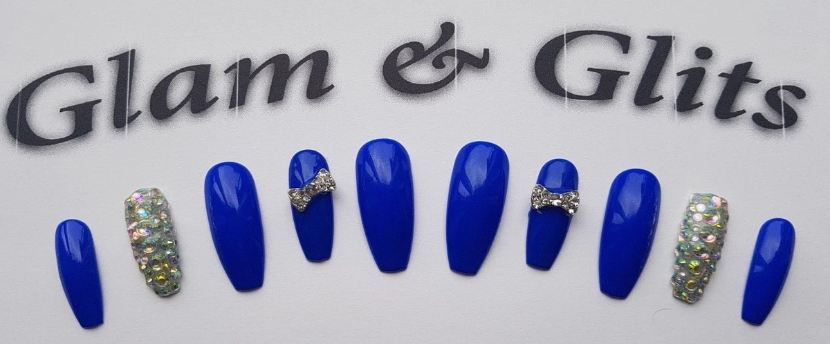 royal blue nails acrylic