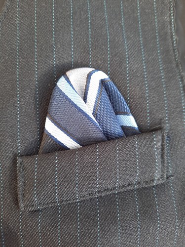 Nautica 24month Boy Fancy Dress Vest, Pocket Square, Black & Blue - Picture 3 of 5