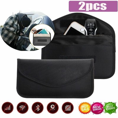 2Pcs Faraday Bag RFID Signal Blocking Shielding Pouch Cell Phone Wallet Blocker
