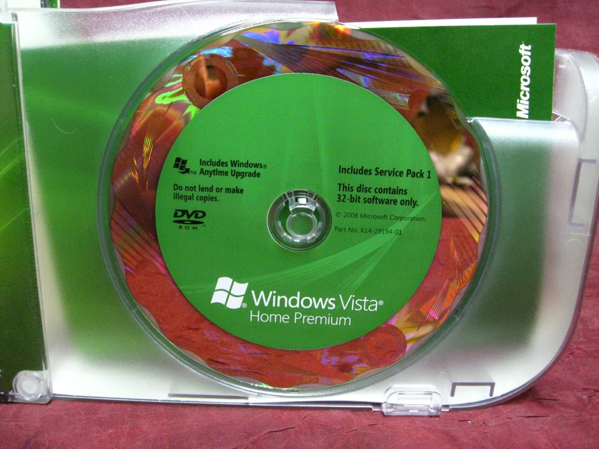 Microsoft Windows Vista Home Premium SP#1 32 Bit DVD Retail Box w
