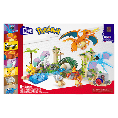 Playset MEGA Pokemon Discoveries Building 7 Figures Set 884 Pieces