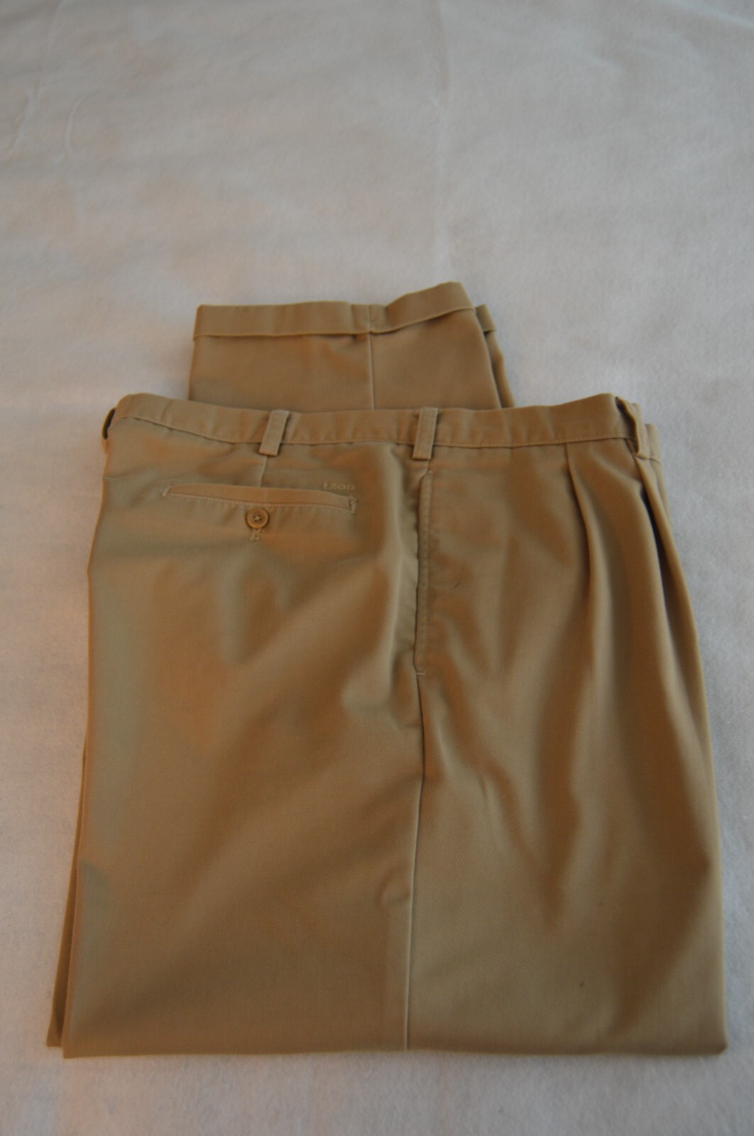 IZOD Men's Pants Size 40 x 30 Khaki Pleated 100 Cotton eBay