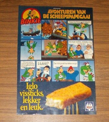 Seltene Werbung KÄPT'N IGLO Fischstäbchen - Binkie der Schiffspapagei Comic 1981