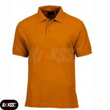 Men s Orange Piqu Cotton Polo Shirt Classic, Breathable Stylish
