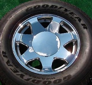 Chrome No Logo Center Caps 4 Plain Smooth fit OEM Cadillac Escalade 17 in Wheels - Bild 7 von 8