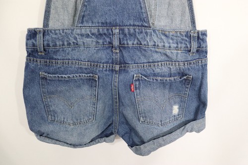 Levi's Denim Jean Shortalls Overalls Distressed Girls Size 14 Regular - Picture 3 of 4