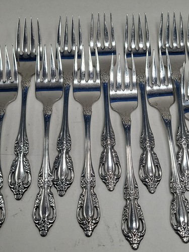 15 Oneida Raphael Salad Fork Set Distinction Deluxe Stainless Steel Lot VG Cond - Picture 4 of 10
