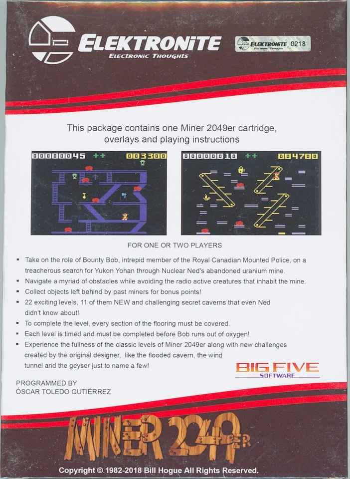 Miner 2049er - NIS Cartridge for Original Intellivision Console - Image 2 of 2