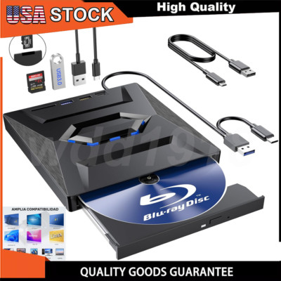 External CD DVD Drive USB 3.0 Writer Burner Player for PC Laptop Windows 11 10