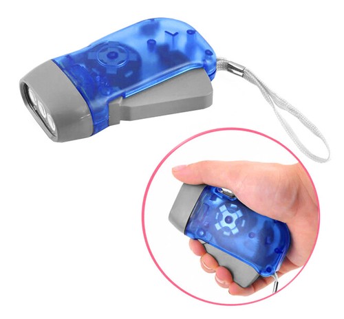 DINAMO 3 LEDS BATERIA RECARGABLE SIN PILAS ANTORCHA LUCES AZUL | eBay