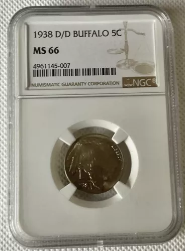 1938-D/D BUFFALO NICKEL GRADED NGC MS66