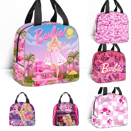 Borsa Personaggio Barbie Bambini Borsa Pranzo Isolata Scuola Snack Picnic Borsa Viaggio - Foto 1 di 18