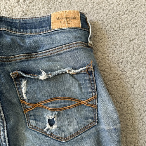Abercrombie & Fitch Jeans Denim Blue Women's Size 6S W28 L29 Womens Pocket Zip - Picture 3 of 8