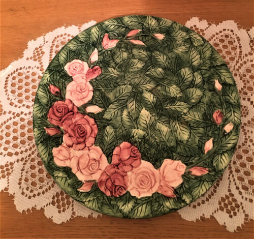 THE HALDON GROUP  "ROSES" 12" Serving Plate Platter 1988 - Picture 1 of 4