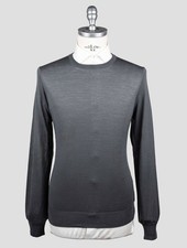 NEW GRAN SASSO GRAY VIRGIN WOOL SWEATER CREWNECK US 42 - EU 52 G2S48