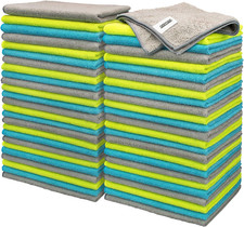 50 Pack Microfiber Cleaning Cloths 16x12 Lint Free Absorbent Car Home Kitchen