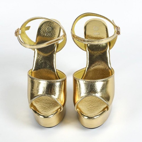 Moda Para mujeres Imitación Cuero Punta abierta Tacones Altos Sandalias Club Fiesta Escenario Zapatos - Imagen 6 de 17