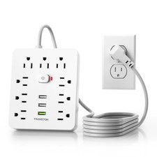 Power strip with Surge Protector, 9 sockets 3 USB Ports,5ft Extension Cord