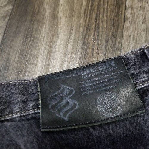 Vtg Rocawear Jeans 38x34 Baggy Carpenter Black Fade Hip Hop Skater Y2k - Picture 2 of 16