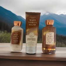 Bath  Body Works, Set Of 3, Warm Vanilla Sugar, Body Wash/ Lotion.