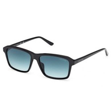 Guess Unisex Sunglasses Shiny Black Acetate Rectangular Full Rim GU00236 5101W
