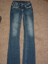 Womens MISS ME E44SB31L Mid Rise Tailored Boot Jeans Size 24x32