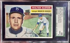 1956 Topps Walter Alston White Back RC Rookie Brooklyn Dodgers SGC 88 8 #8 cc17