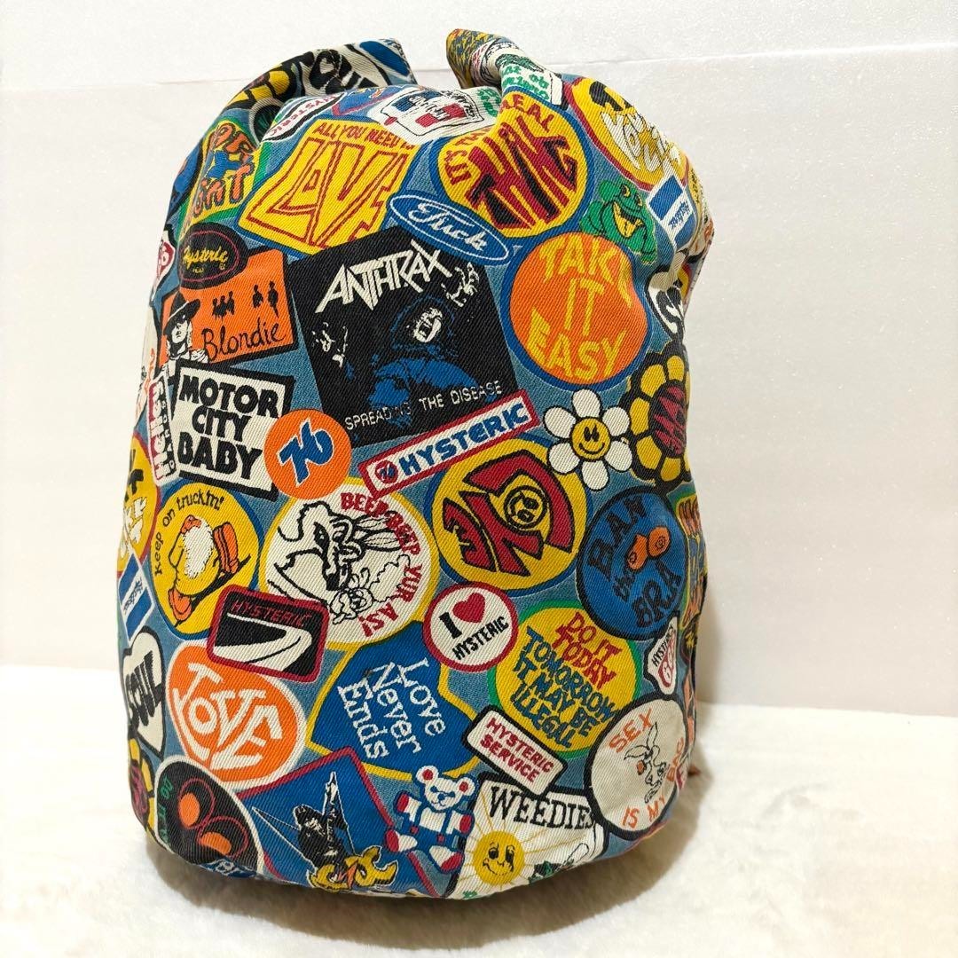 Hysteric Glamour Patchwork Logo Drawstring Backpa… - image 1