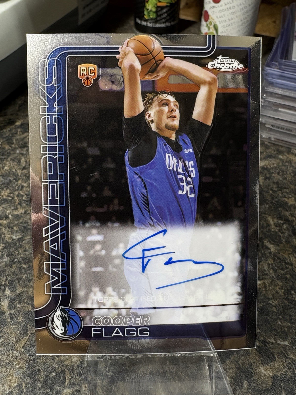 COOPER FLAGG 2025-26 TOPPS CHROME ROOKIE ON CARD AUTO MAVS TCAR-CF RC AUTOGRAPH
