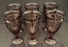 Noritake Retired VTG SweetSwirl Cranberry/Plum Iced Tea Water Goblets (6)