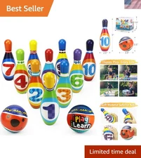 Kids Bowling Toys Set, Toddler Indoor Outdoor Activity Play Game, Soft 10 Foa...