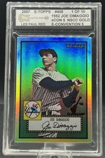 2007 E-Topps Convention Cards that Never Were Les Paul Red #408 Joe DiMaggio /10