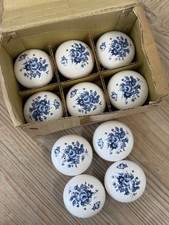 Door Knobs White Saxony Mortice Door Knob Blue Floral Ceramic Price per set 2pc