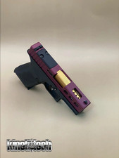 Glock 43/43X Black Cherry LWP Complete Slide RMSc Cut w/Gold Ported - UPPER ONLY