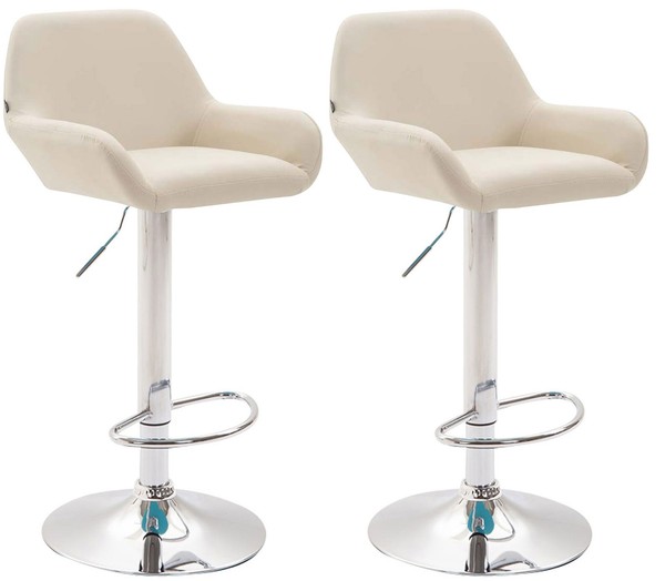 2Er Set Barhocker Braga Kunstleder Chrom Creme-image