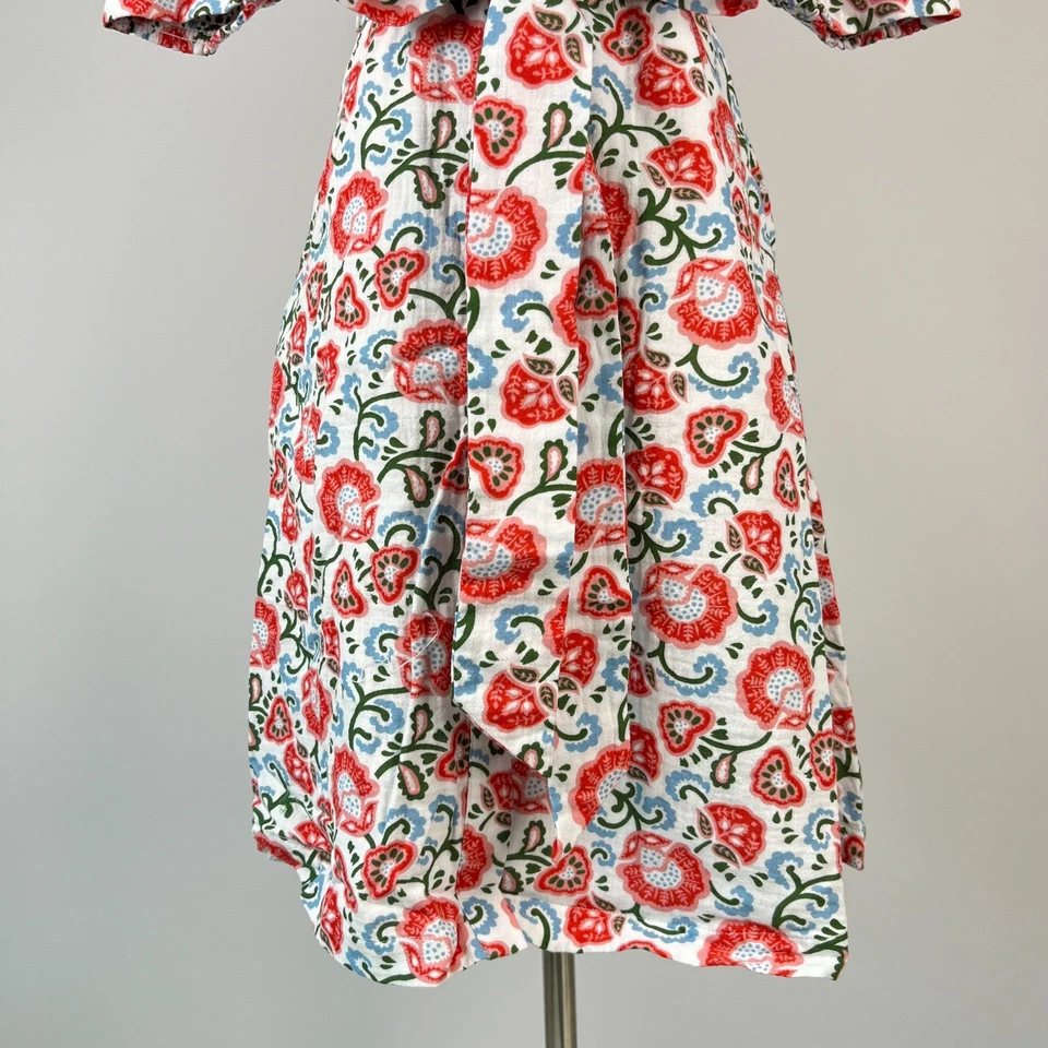 Nuevo sin etiquetas Vestido Camisa Boden Ada Doble Tela Algodón Floral Talla 2P Hasta la Rodilla Foto 4 de 4
