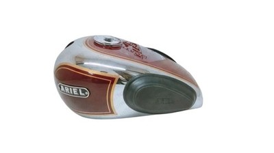 Ariel 350cc Maroon Chrome Steel Petrol Tank Knee Pad & Cap & Badge/compatible fo