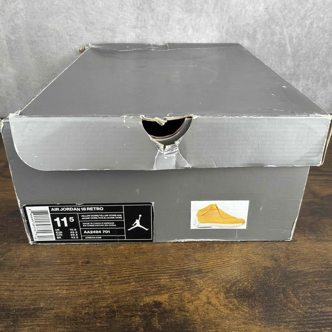 Air Jordan 18 Retro Yellow Ochre Suede Size 11.5 AA2494-701  display picture 2