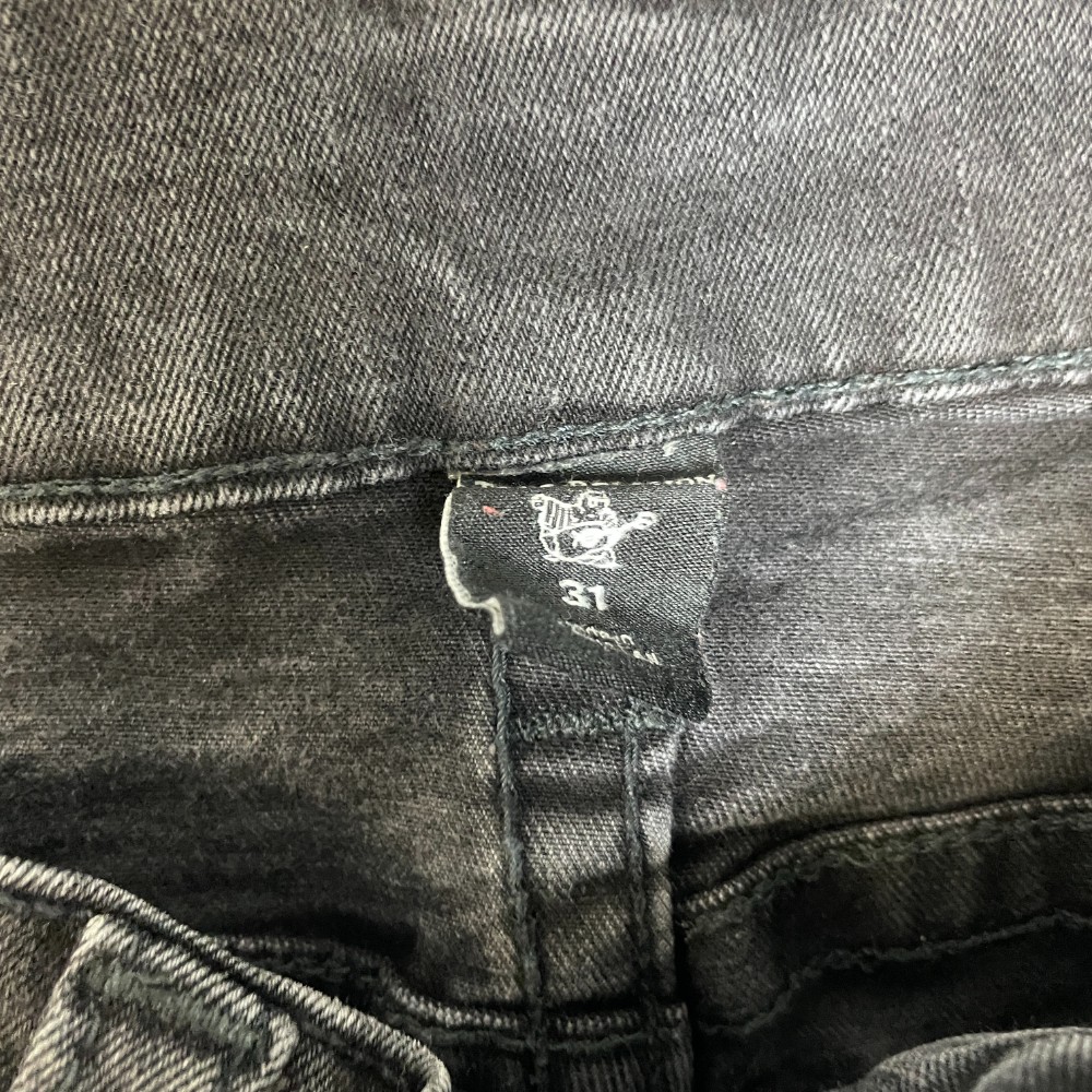 True Religion World Tour Jeans Mens 31 Black Denim Logo Flap Pockets Streetwear thumbnail 6