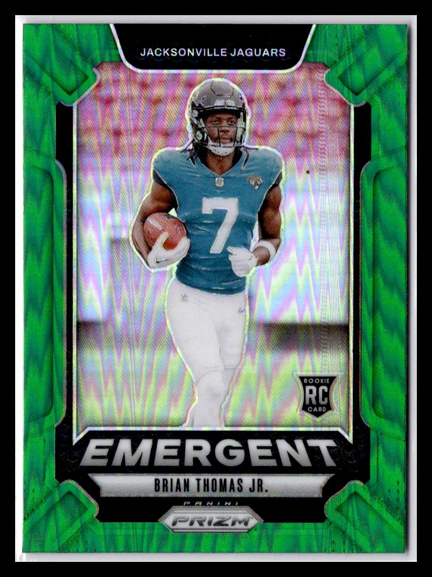 2024 Panini Prizm #12 Brian Thomas Jr. Emergent Green Prizm