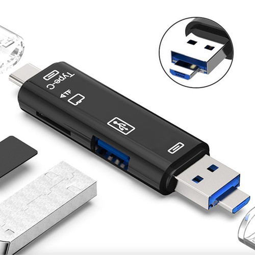 5 in 1 USB 2.0 Type C/USB /Micro-USB/TF/ Memory Card Reader OTG Card Reader2984 - Afbeelding 4 van 10