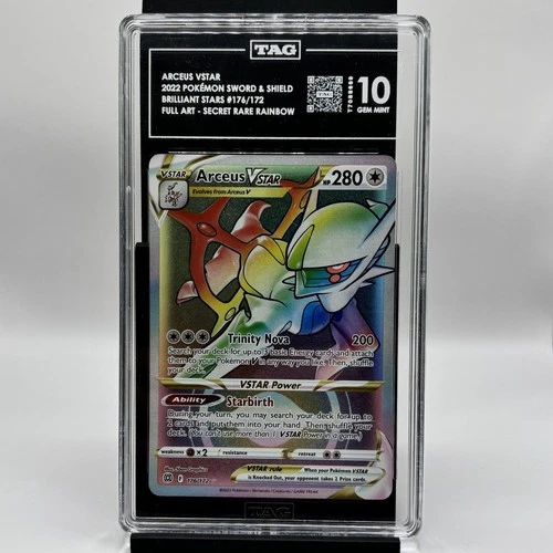 TAG 10 Arceus VSTAR 176/172 Brilliant Stars Secret Rare Rainbow Pokémon