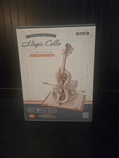 ROBOTIME 3D Wooden Puzzle Magic Cello Model Kit DIY Mechanical Music Box Gifts