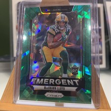 MarShawn Lloyd 2024 Panini Prizm #18 Emergent Green Ice Prizm Packers RC Card