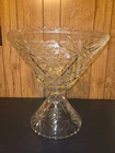Vintage 1960's Anchor Hocking EAPC Star of David Punch Bowl/Pedestal