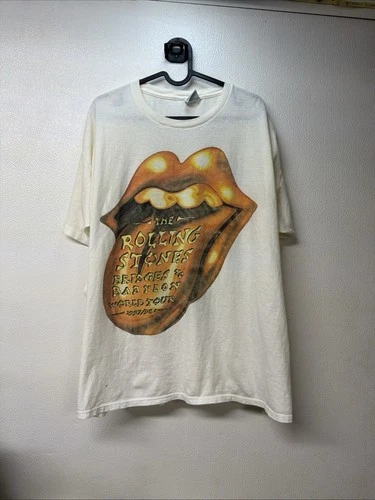 Rolling Stones Bridges to Babylon 90s Tour Shirt Vintage Whi 1990s vintage concert t-shirt, vintage, size XL, single stitch, B+ condition