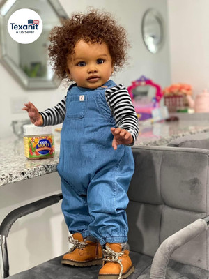Reborn Baby Dolls Black Toddler Boy 26 Inch Big Size Lifelike African American B