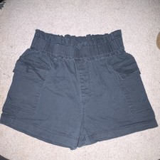 No Boundaries Girls M 7-8 Gray Cargo Shorts Drawstring Elastic Waist Pockets