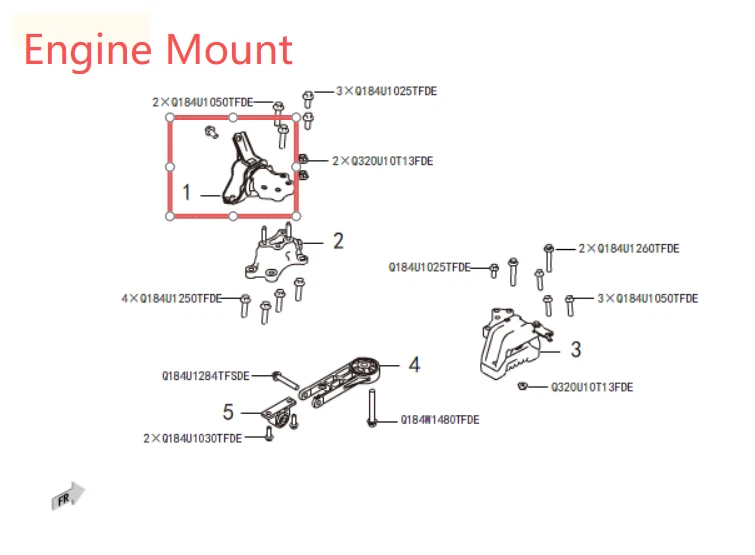 Engine Mount Left Fit for Great Wall Haval H2 15-21 1001100XSZ20A OE - Image 4 of 4